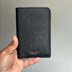 Kate Spade Black Passport Holder Saffiano Leather